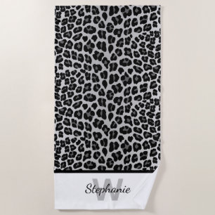 Snow leopard print  beach towel