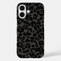 Snow Leopard Print Black Trendy Pattern