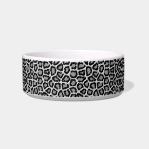 Snow Leopard Print Custom Cat Bowl