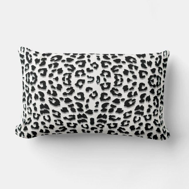 Snow Leopard Print Custom Lumbar Cushion (Front)