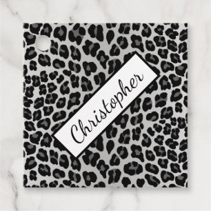 Snow Leopard print  favour tags