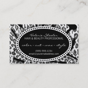 Snow Leopard Print Hair & Beauty Appointment Card