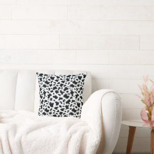 Snow Leopard Print Icy Blue Animal Spots Pattern Cushion