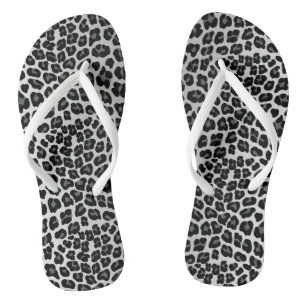 Snow leopard print thongs