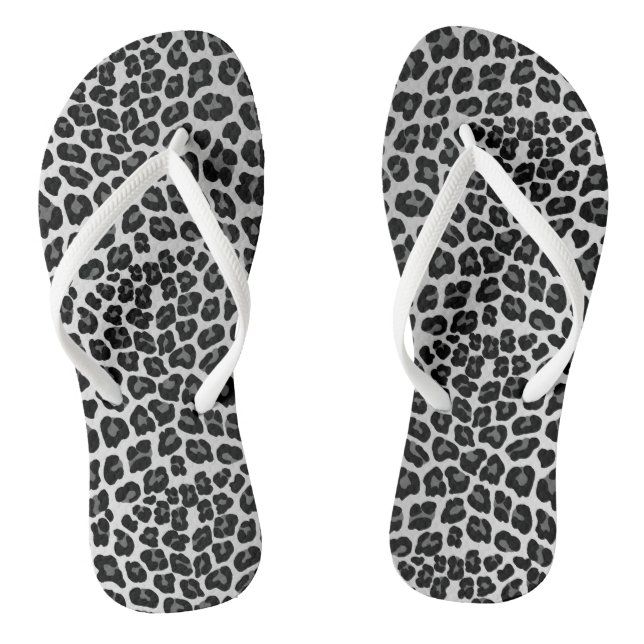 Snow leopard print thongs (Footbed)