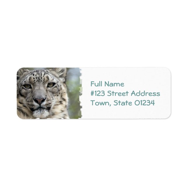 Snow Leopard Return Address Mailing Label (Front)