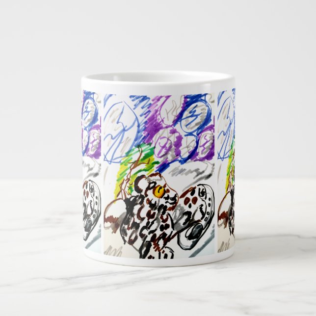 Snow Leopard  set  Large Coffee Mug (Front)