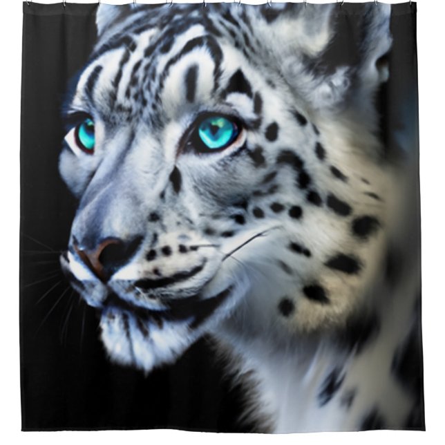 Snow Leopard Shower Curtain (Front)