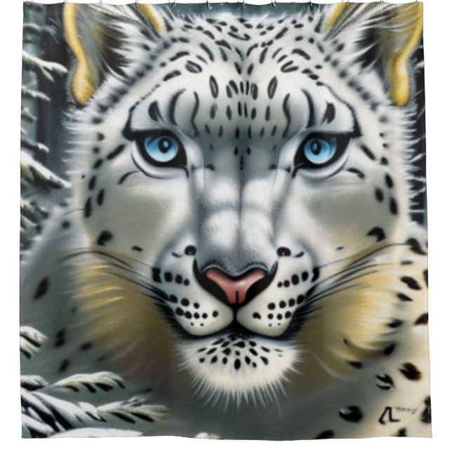 Snow Leopard Shower Curtain (Front)
