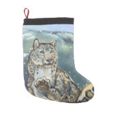 Snow Leopard Small Christmas Stocking (Front)