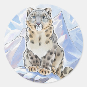 Snow leopard stickers