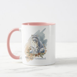 Snow Leopard Still Soft Grounded Art Mug