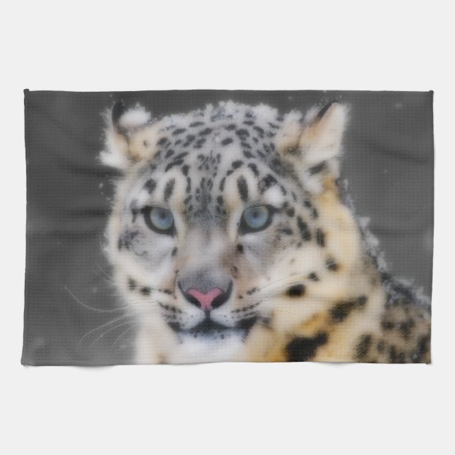 Snow Leopard Tea Towel (Horizontal)