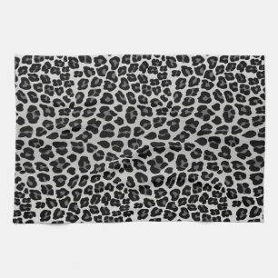 Snow leopard tea towel