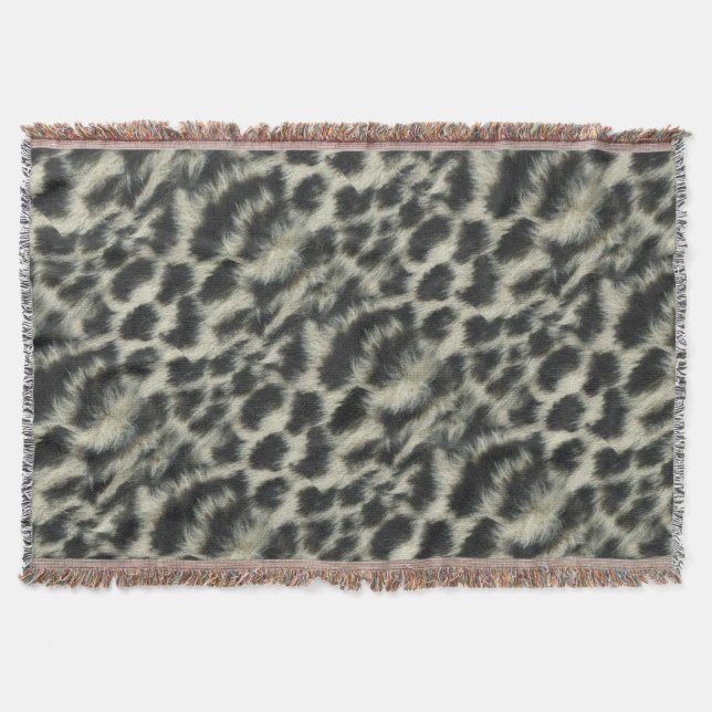 Snow Leopard Throw Blanket (Front)