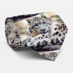 Snow leopard tie