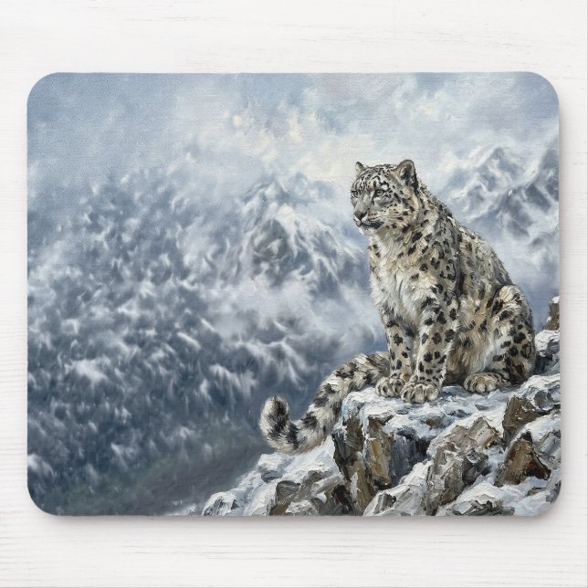 Snow Leopard Totem Mousepad - Fine Art Wildlife De (Front)