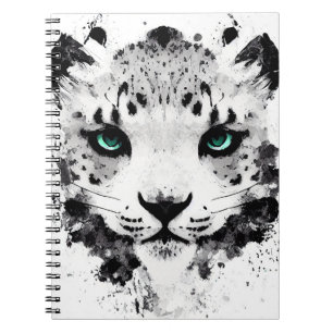 Snow Leopard Wild Nature Animal Color Art Painting Notebook