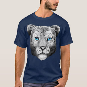 Snow Leopard with Blue Eyes for Tiger and Leopard T-Shirt