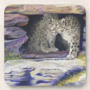 snow leopards coaster