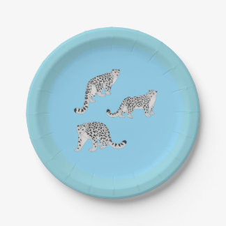 Snow Leopards Paper Plate