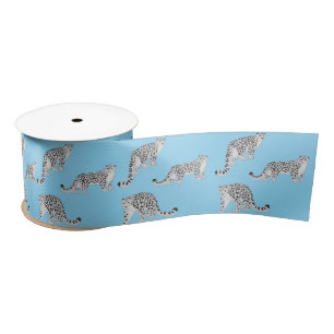 Snow Leopards Satin Ribbon