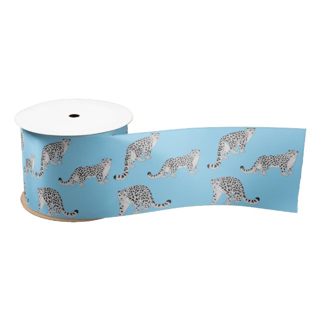 Snow Leopards Satin Ribbon (Spool)
