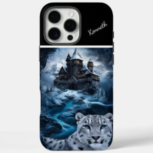 Snow Leopard's Winter Castle iPhone 16 Pro Max Case