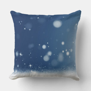Snow & Lights Throw Pillow