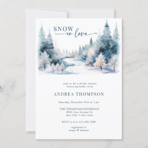 Snow Love   Christmas Bridal Shower Invitation