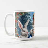 🎄 Snow Maiden Rabbit Winter Christmas Scene 🎄
