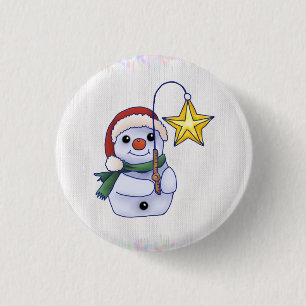 Snow Man 3 Cm Round Badge