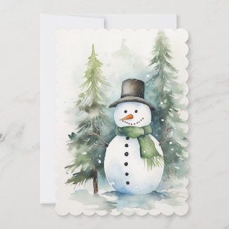 Snow Man celebrating Christmas Invitation