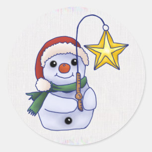Snow Man Classic Round Sticker