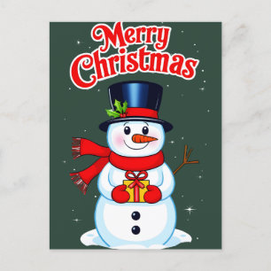 Snow man hat Christmas hat Postcard