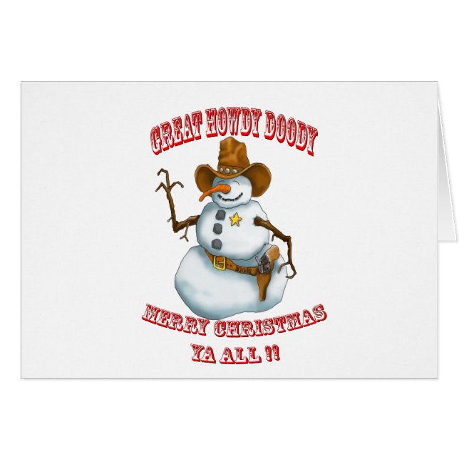 snow man western cowboy sherriff (Front Horizontal)