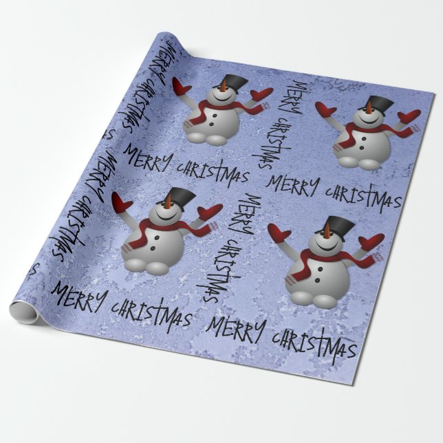 Snow man Wrapping Paper (Unrolled)
