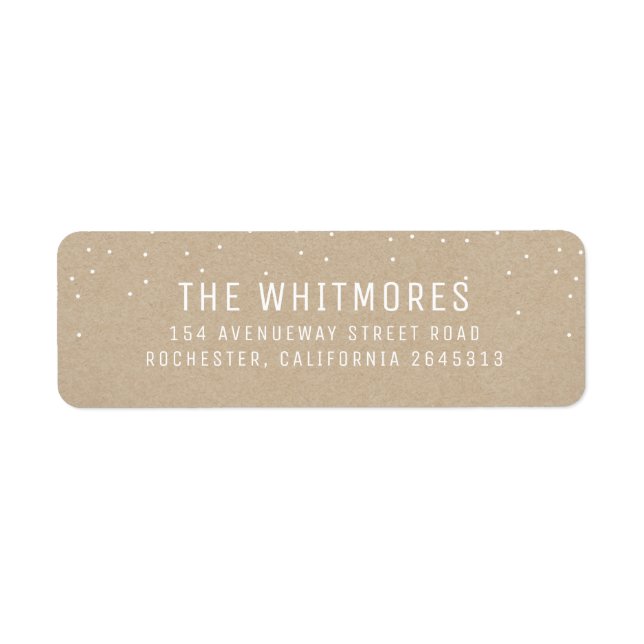 Snow Modern Holiday Return Address Label (Front)