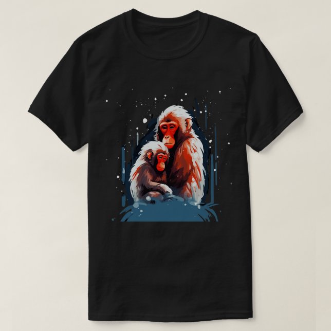Snow Monkey Mothers Day T-Shirt (Design Front)