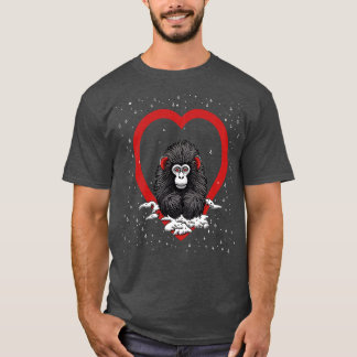 Snow Monkey Valentine Day T-Shirt
