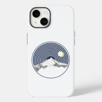 Snow mountain peak at night