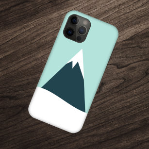 Snow Mountain Scandinavian Winter Minimalist Blue iPhone 15 Case