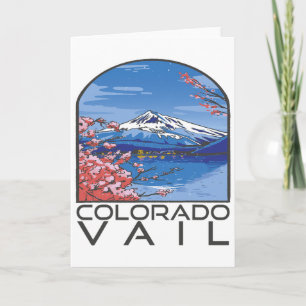 Snow Mountain Vail Colorado Winter Vacation Skiing Card