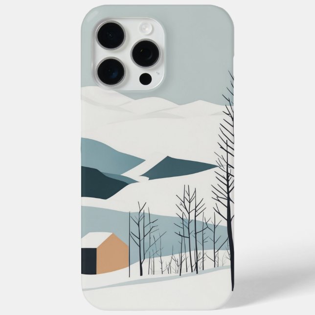Snow Mountains Abstract Art Phone Case (Back)