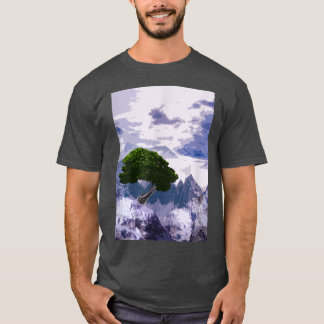 Snow Mountains Bonsai Tree Winter Natural T-Shirt