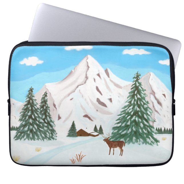 Snow Mountains Laptop Sleeve (Front)