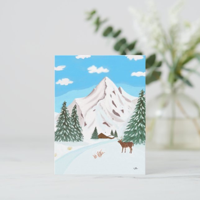 Snow Mountains Postcard (Standing Front)
