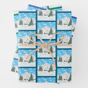 Snow Mountains Wrapping Paper Sheets