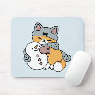 Snow Much Fun Cat Winter Holiday Design Mouse Pad