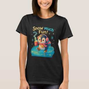 Snow Much Fun Cute Penguin Christmas Design T-Shirt